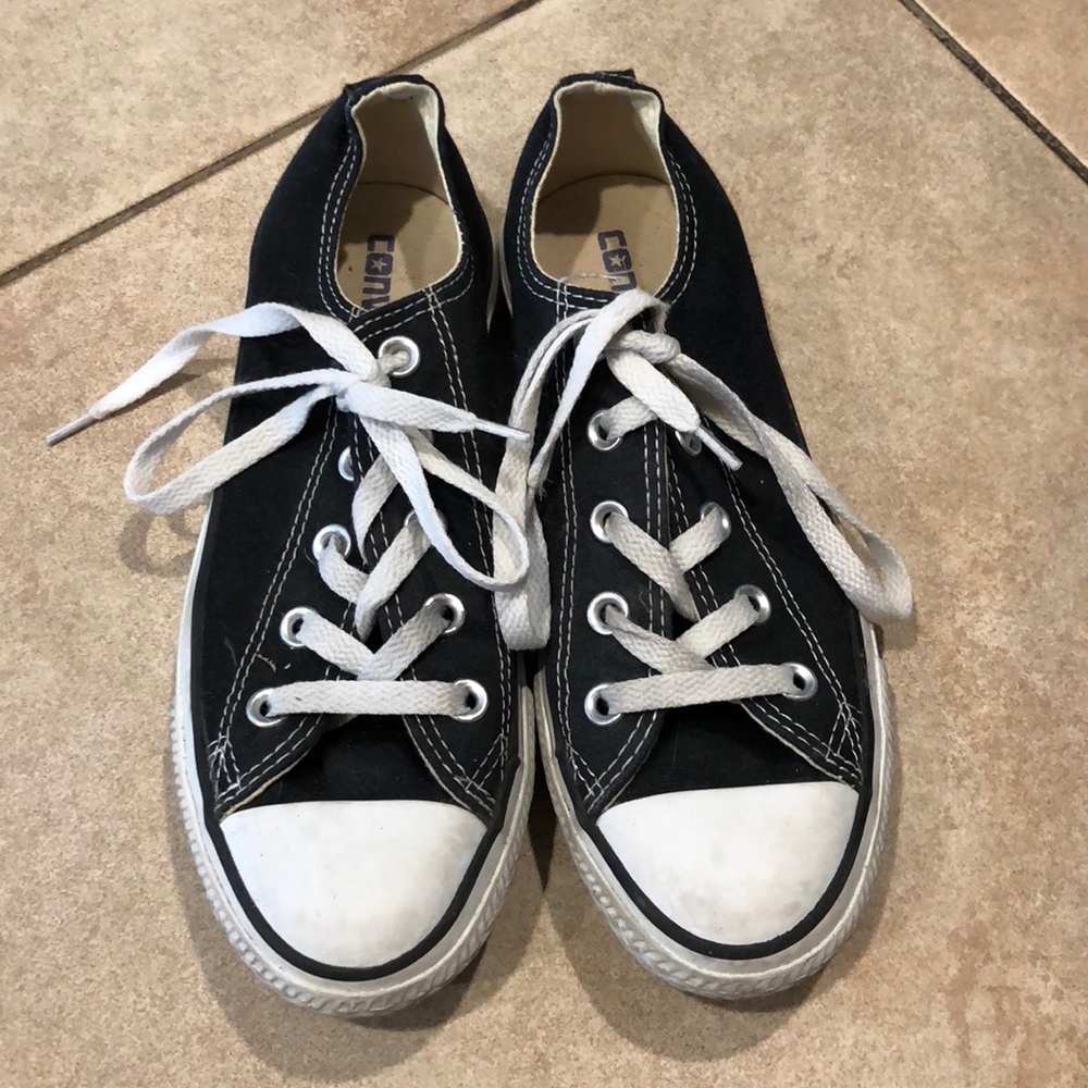 Converse black low-tops